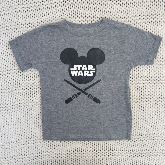 Custom Star Wars Mickey Mouse Gray Toddler T Shirt 2T - Picture 1 of 3